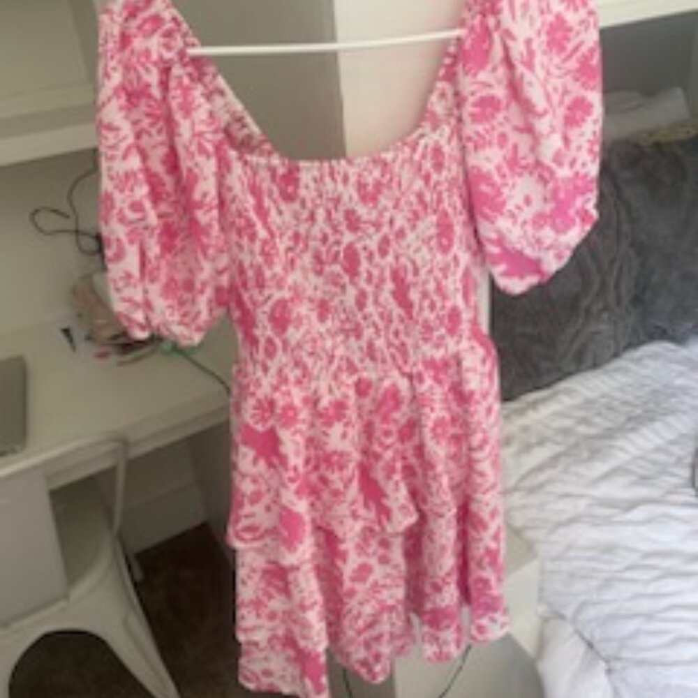 Cute Pink Floral Jumper Dress (Price Negotiable)